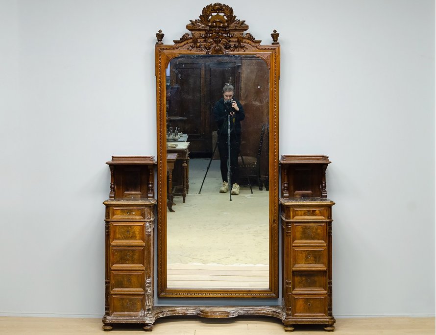 Антикварное зеркало псише 19 века