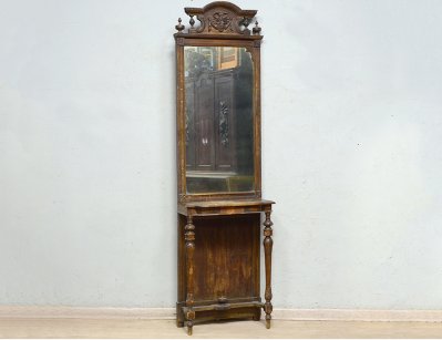 Антикварное простеночное зеркало 19 века 