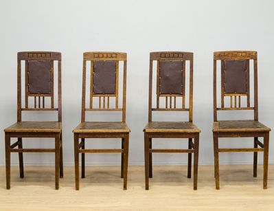 Антикварные дубовые стулья модерн