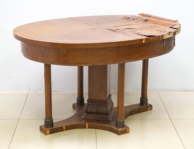 Антикварный раскладной стол красного дерева