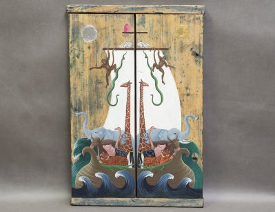 Роспись на старинной дверке, Ноев ковчег