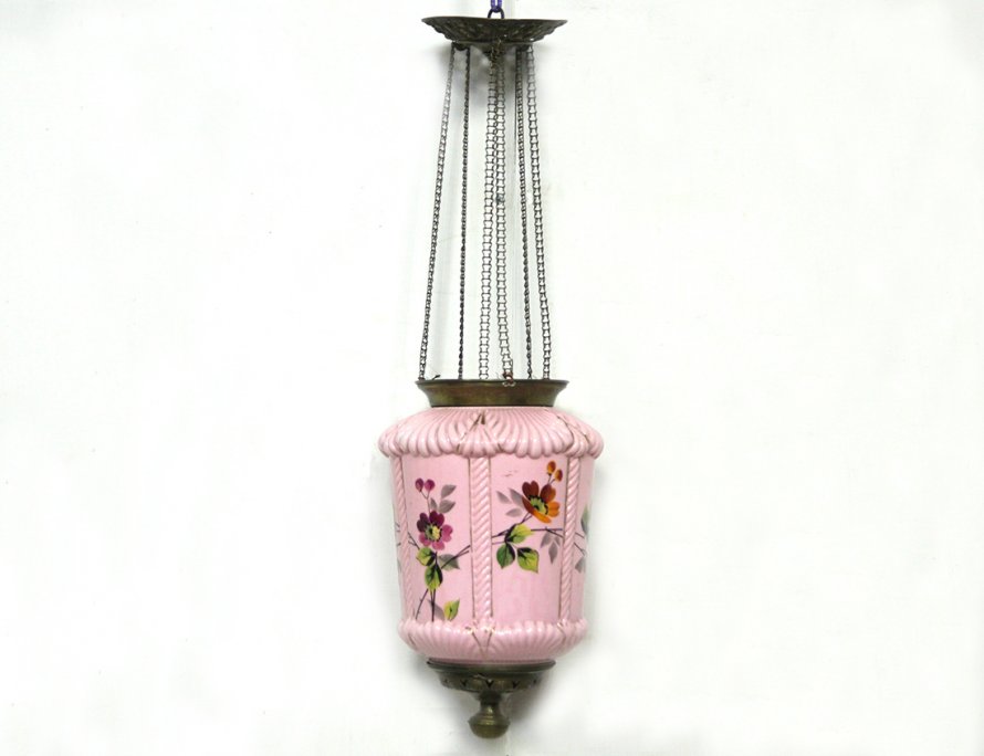 Антикварный будуарный фонарь с цветами