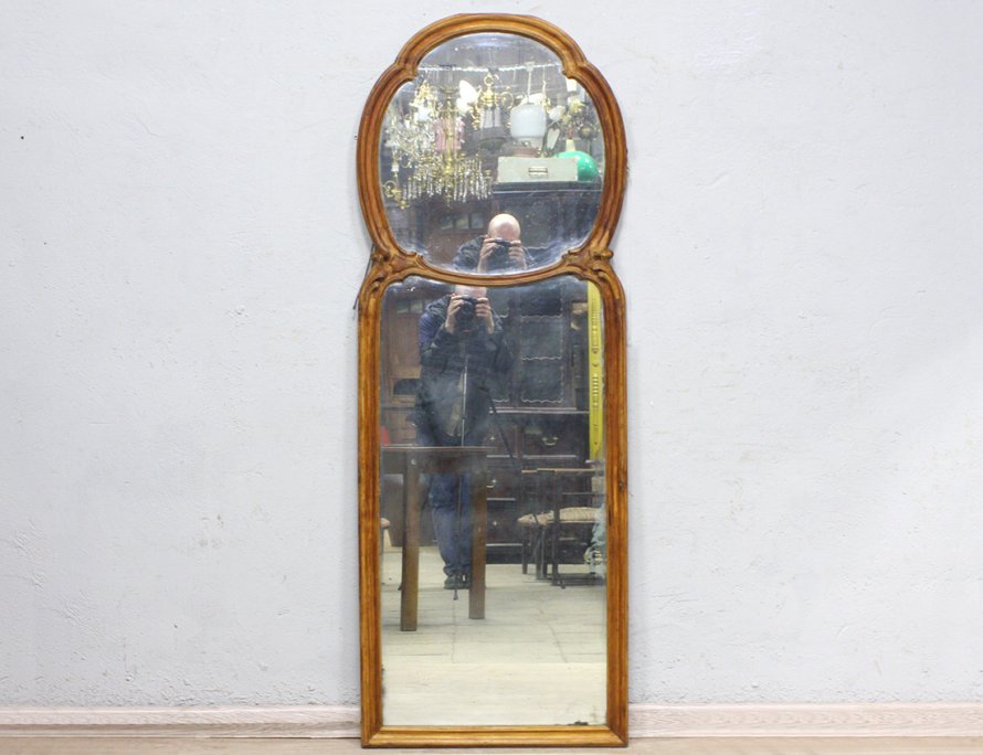 Антикварное ореховое зеркало 19 века