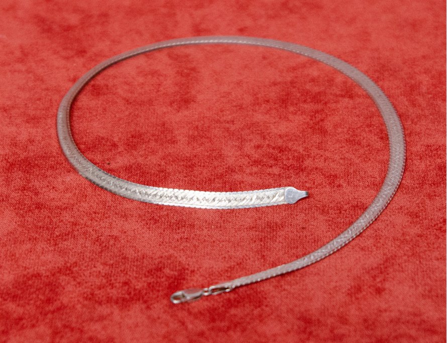 Старинная плетеная серебряная цепочка