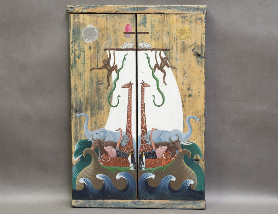 Роспись на старинной дверке, Ноев ковчег
