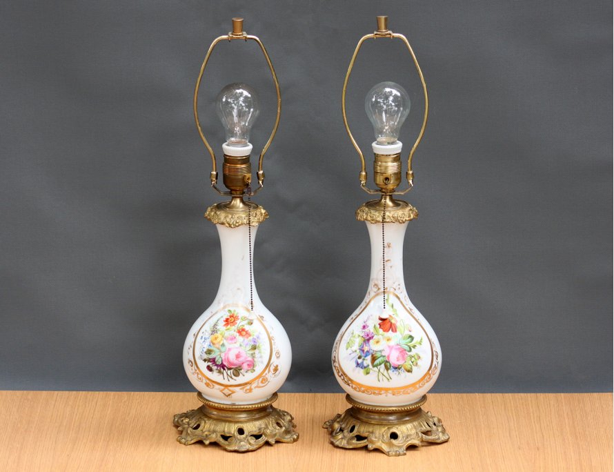 Пара фарфоровых ламп 19 века
