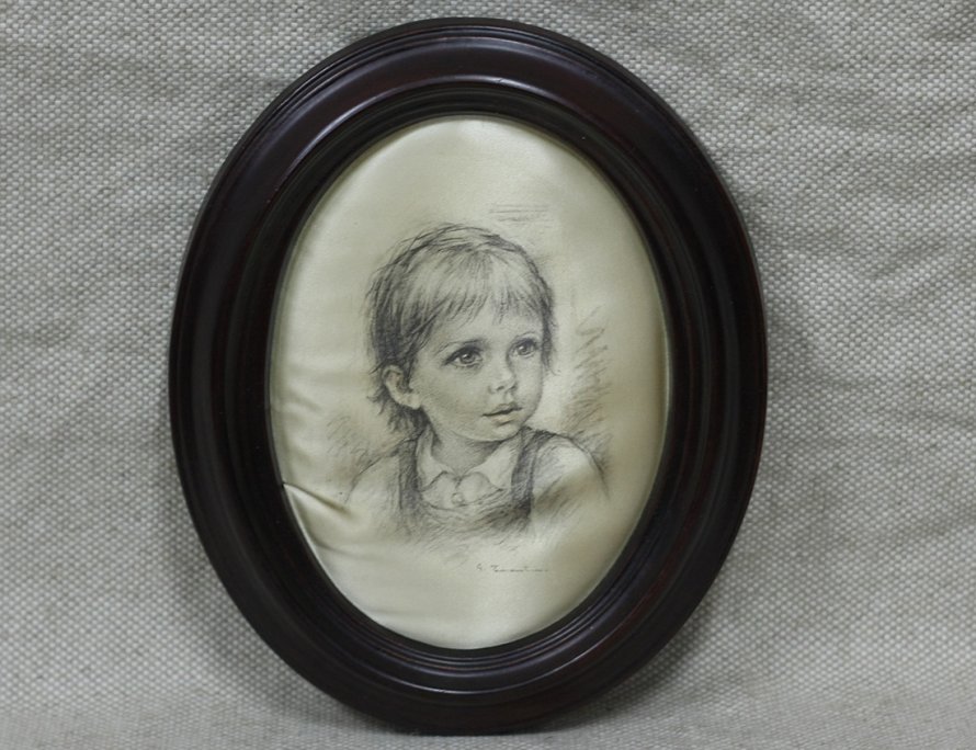 Портрет ребенка шелкографией