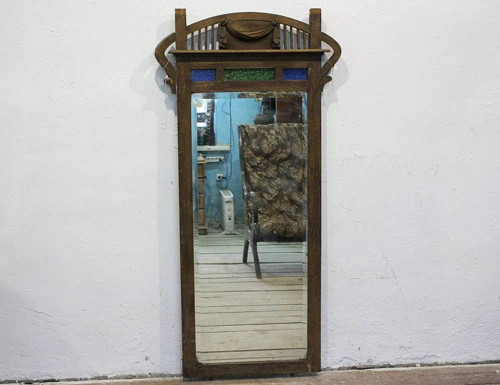 Реставрация дубового зеркала модерн