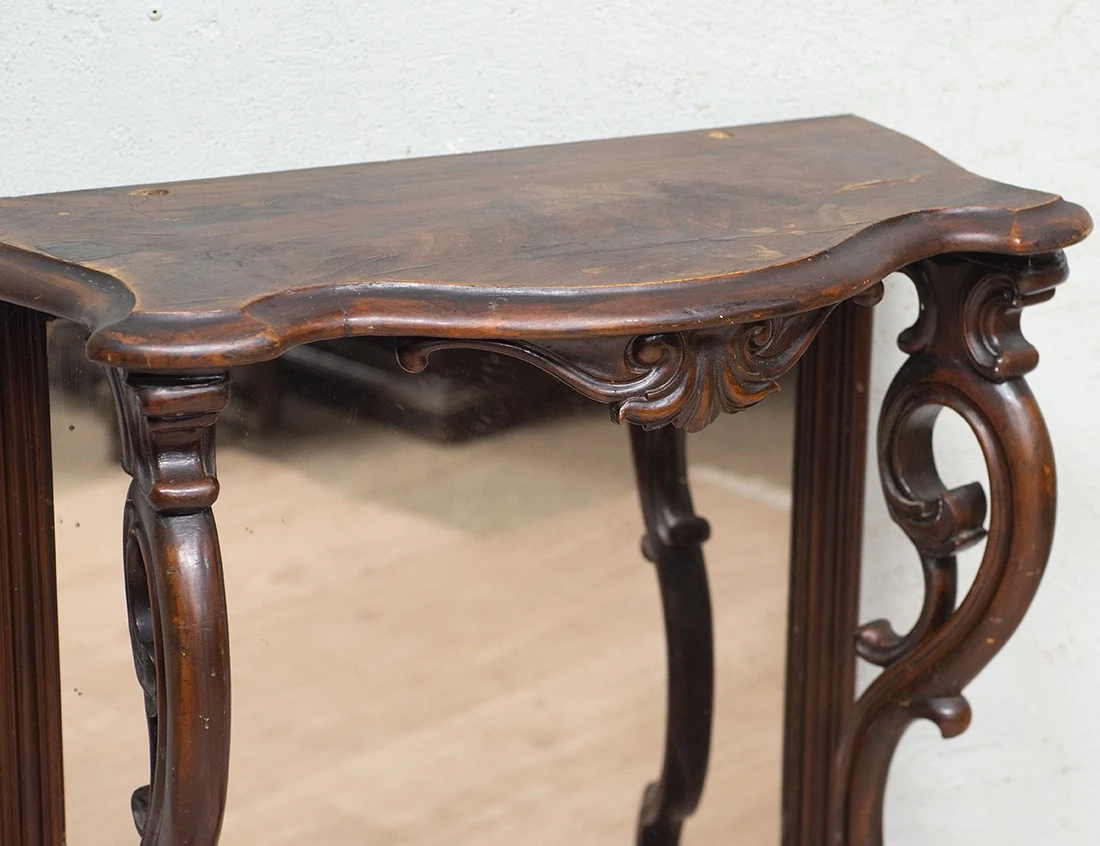 Реставрация антикварной ореховой консоли