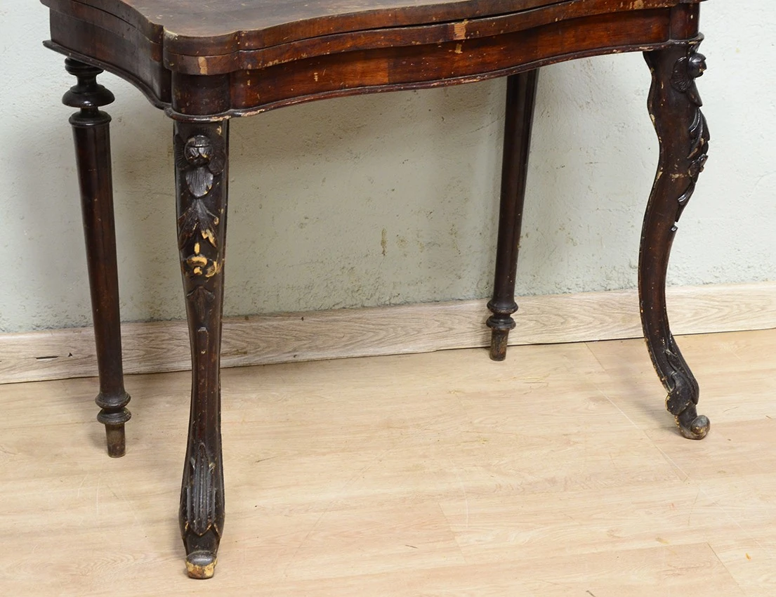 Реставрация антикварного ломберного столика