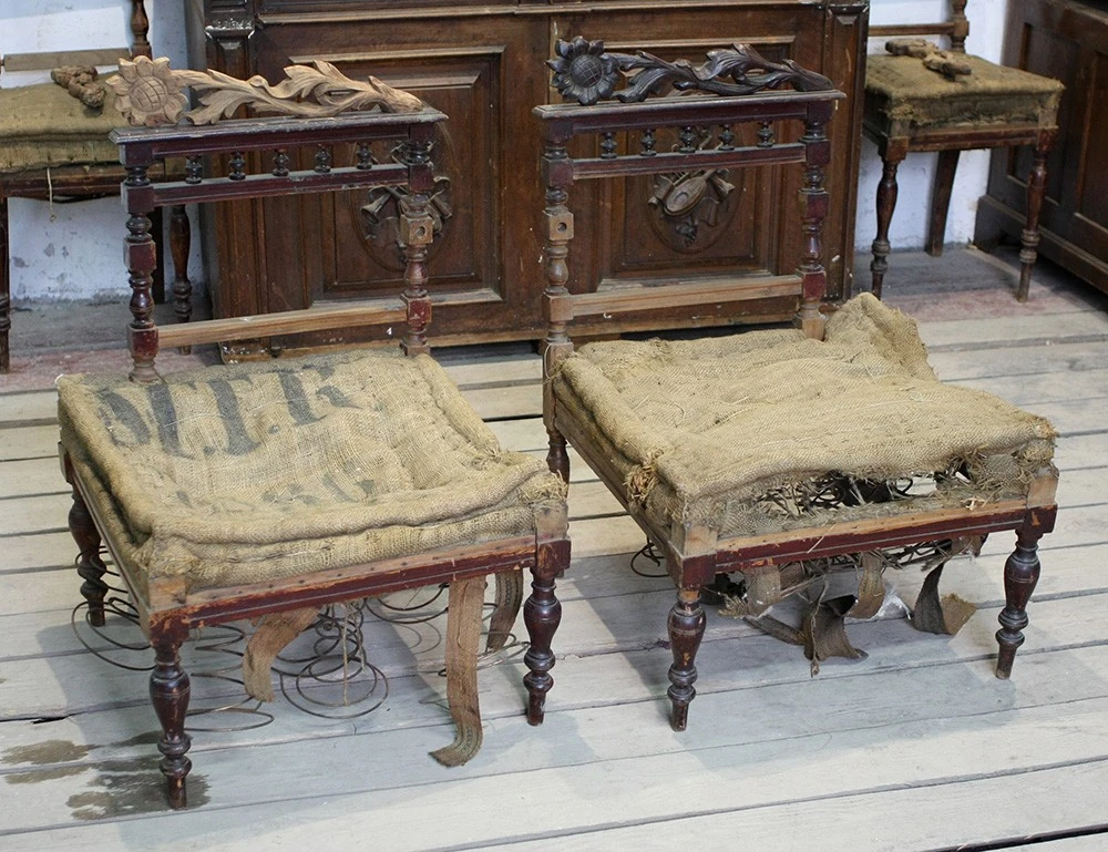 Реставрация пары кресел с цветами