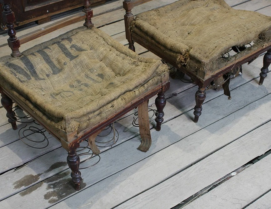 Реставрация пары кресел с цветами