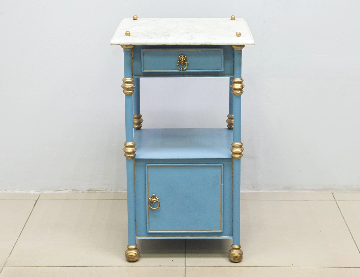 Реставрация металлической тумбы с мрамором