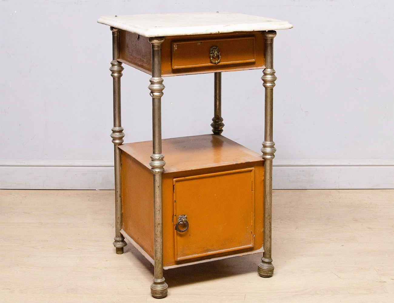 Реставрация металлической тумбы с мрамором