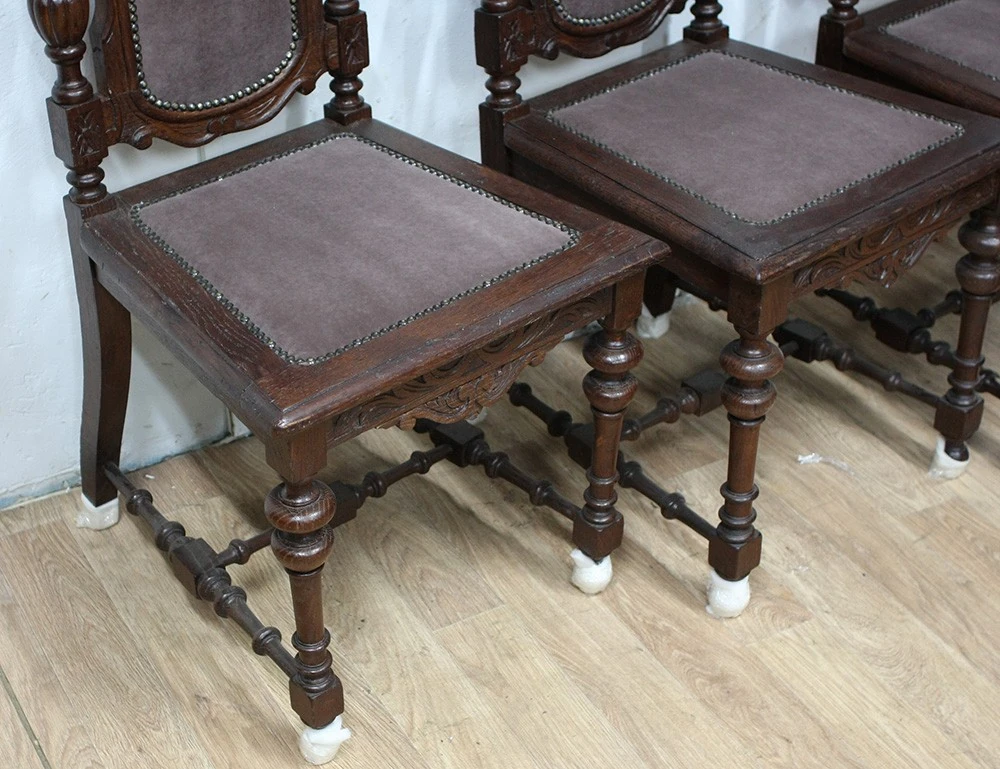 Реставрация трёх дубовых стульев
