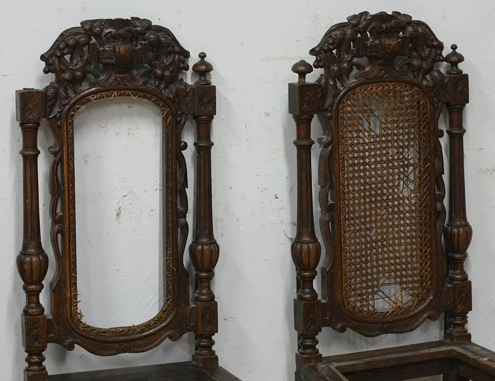 Реставрация трёх дубовых стульев