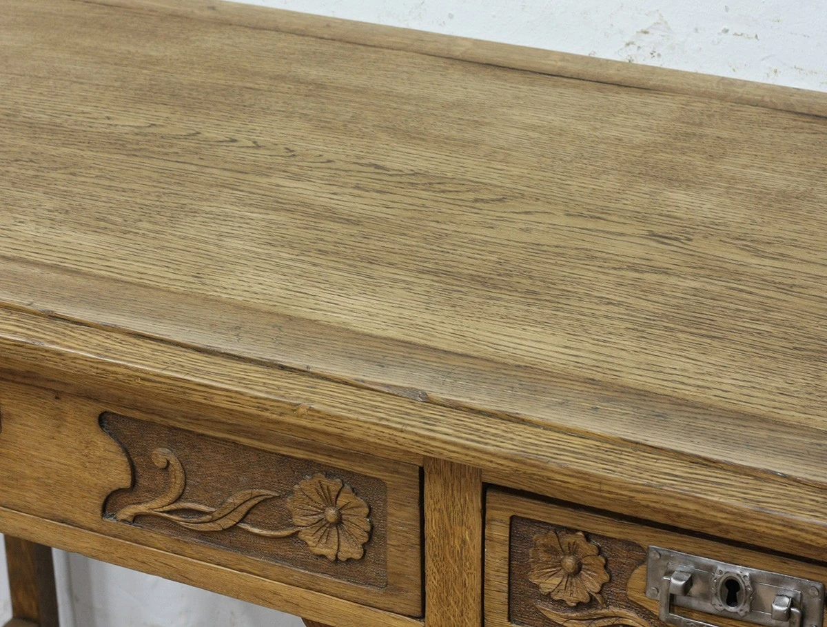 Реставрация дубового письменного стола модерн