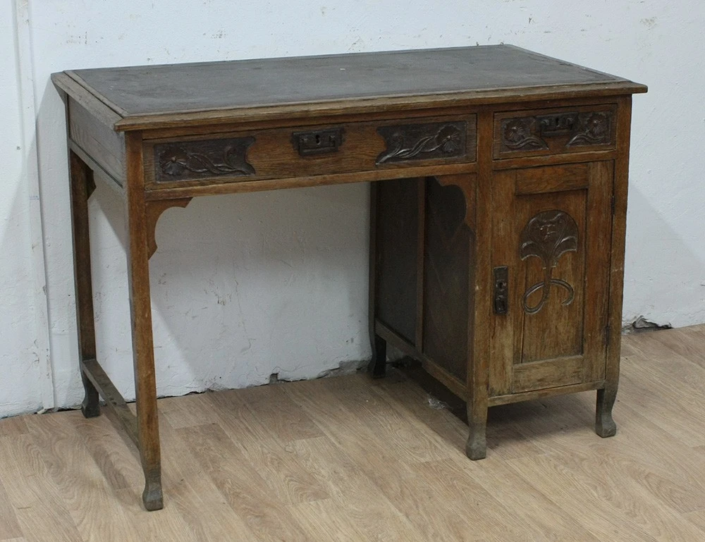 Реставрация дубового письменного стола модерн