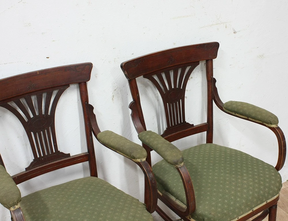 Реставрация пары кресел №296 фирмы Конъ