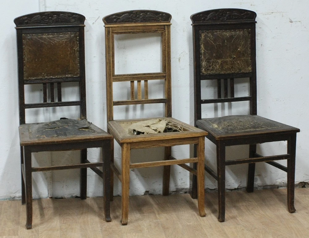 Реставрация дубовых стульев модерн