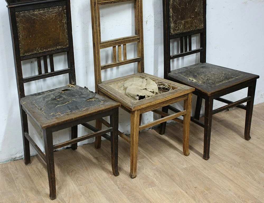 Реставрация дубовых стульев модерн