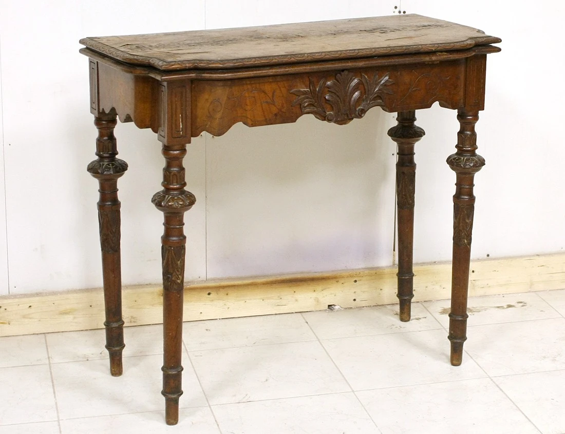 Реставрация антикварного ломберного столика