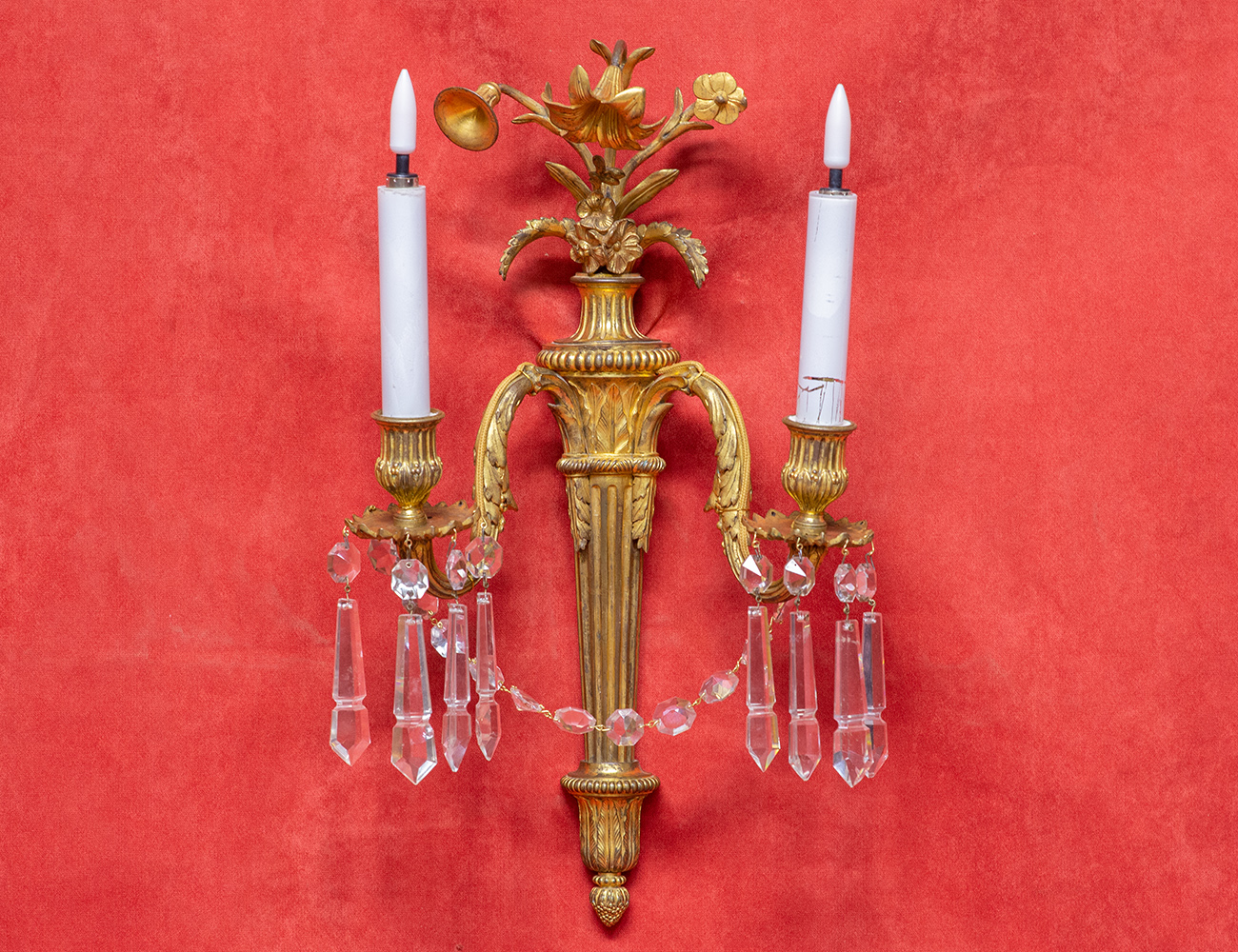 Старинное бронзовое одиночное бра