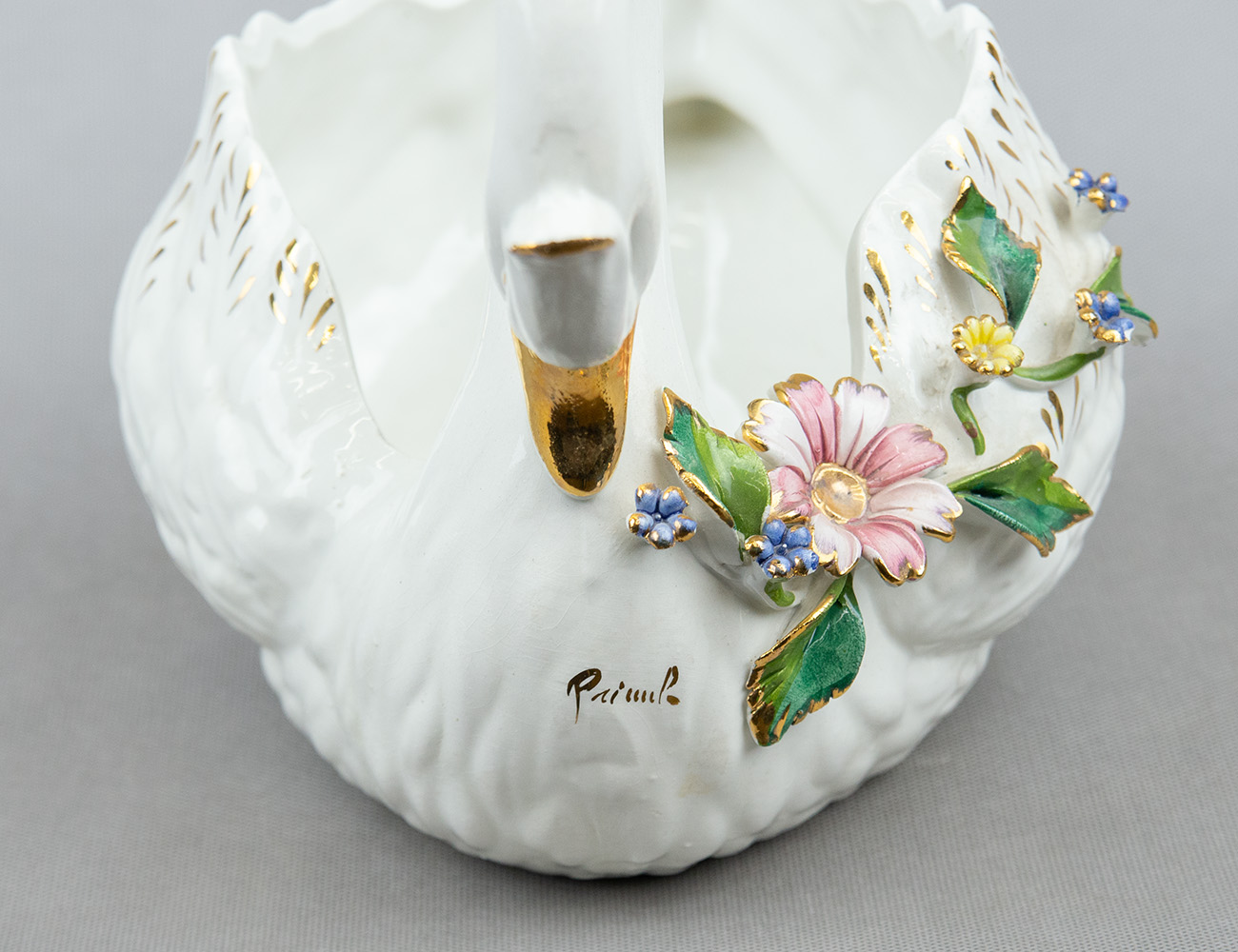 Фарфоровая ваза лебедь, Италия