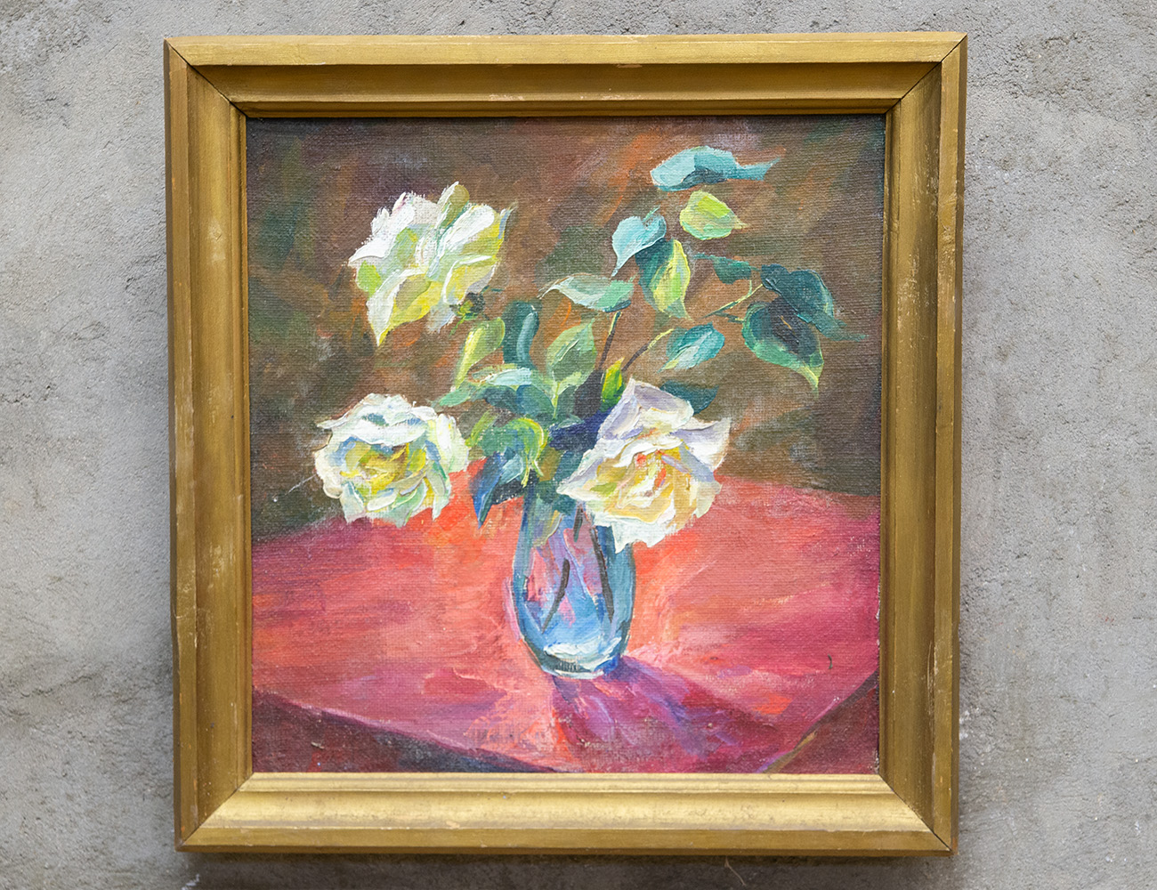 Старинный натюрморт с цветами