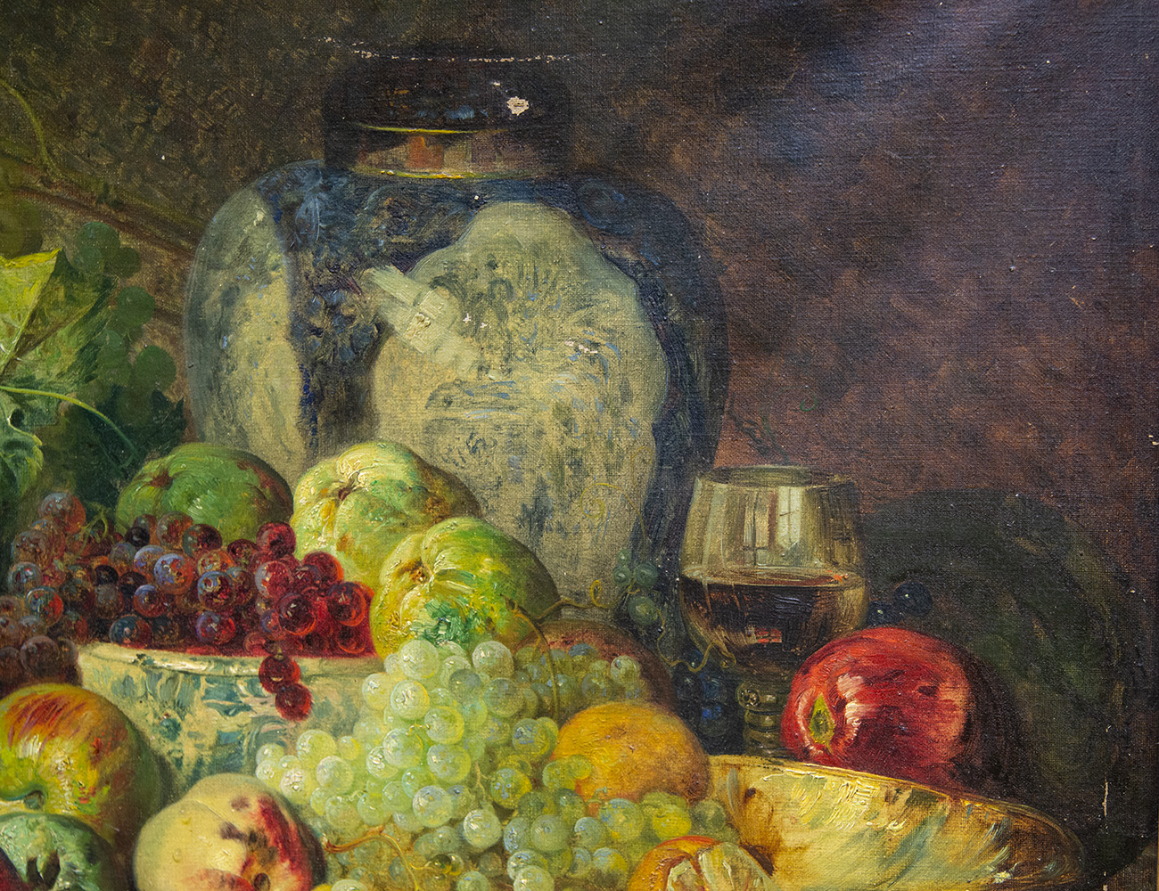 Старинный натюрморт с виноградом