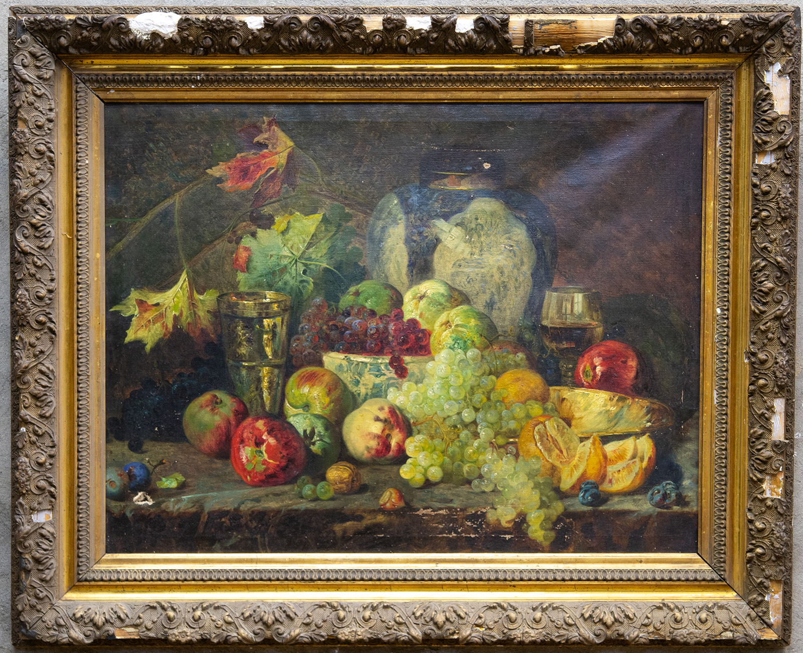 Старинный натюрморт с виноградом