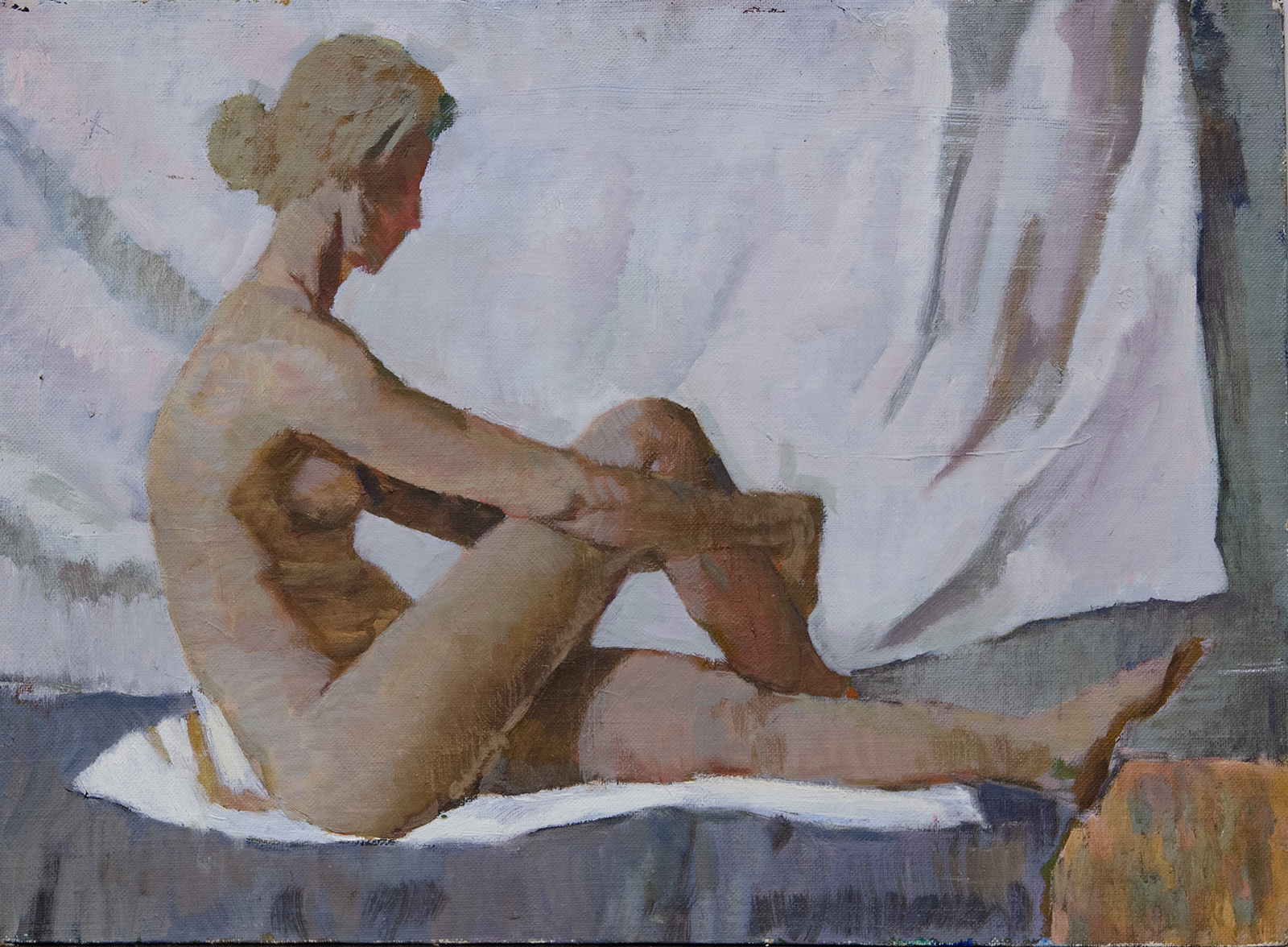 Обнаженная сидя