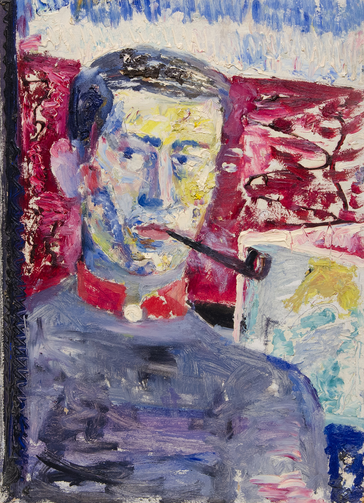 Портрет военного с трубкой