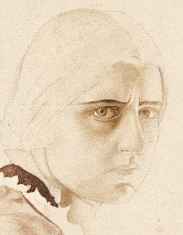 Старинная графика - Портрет женщины