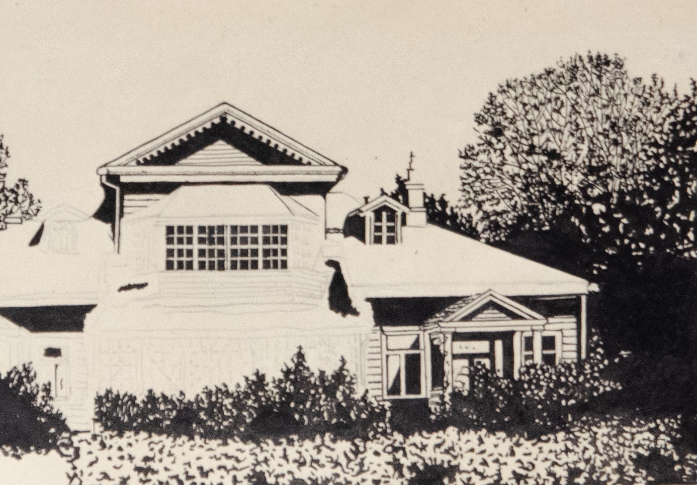 Старинная графика - Усадебный дом