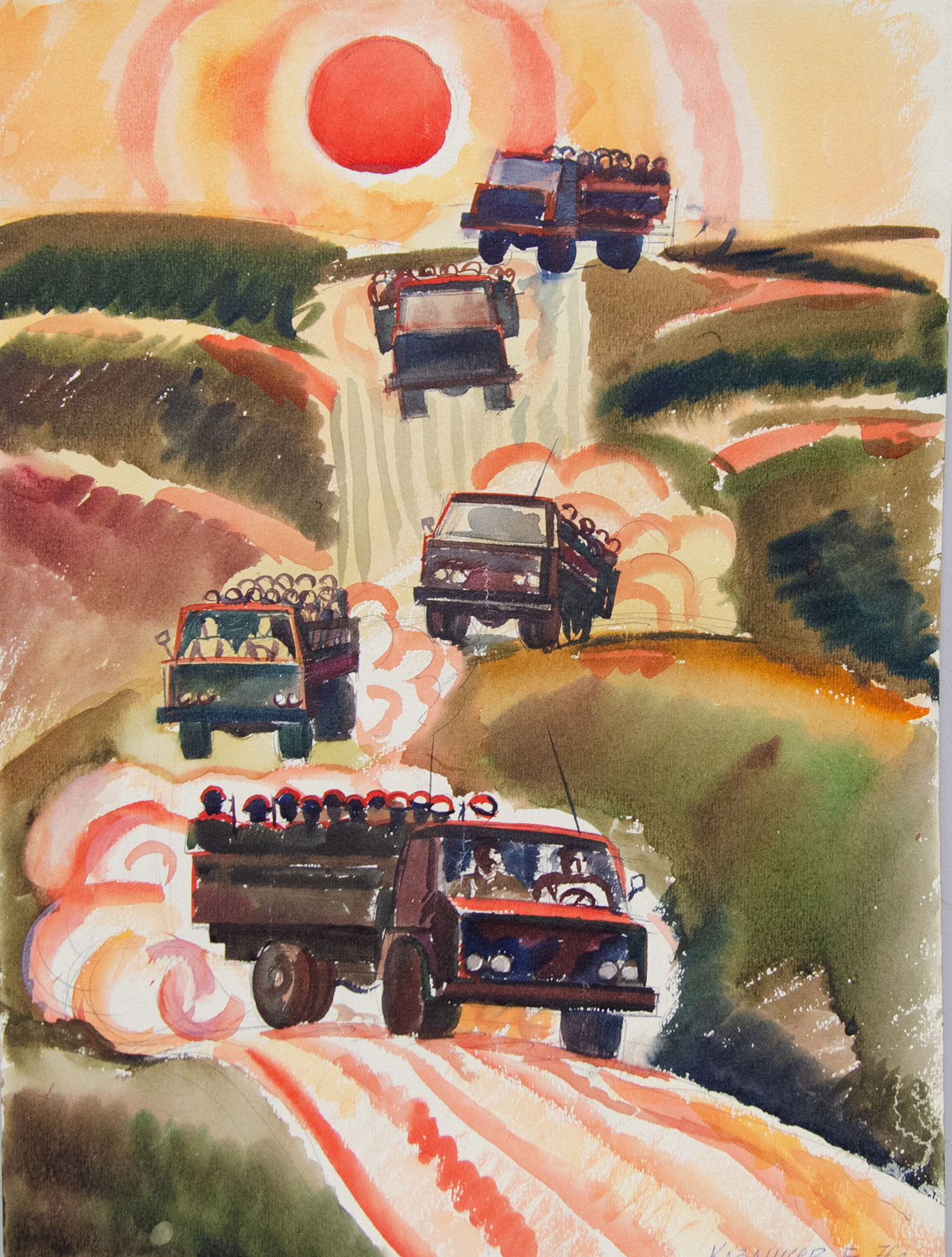 Акварель Колонна