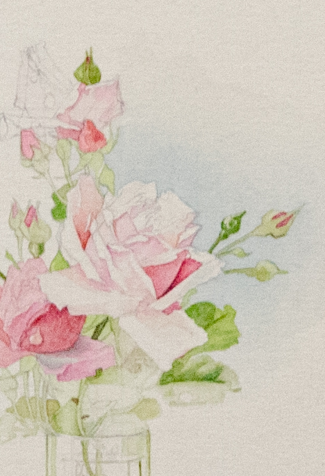 Старинная акварель цветы