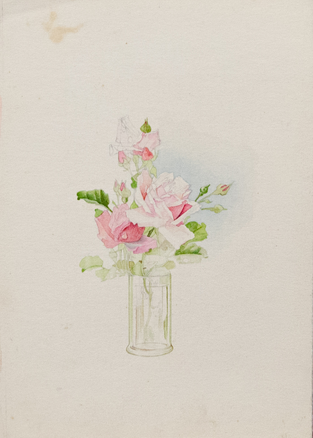 Старинная акварель цветы