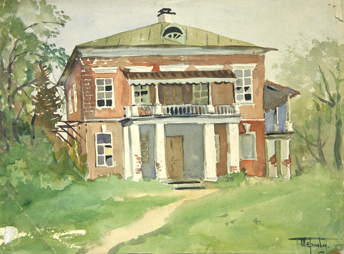 Акварель Пионерский лагерь, 1928г