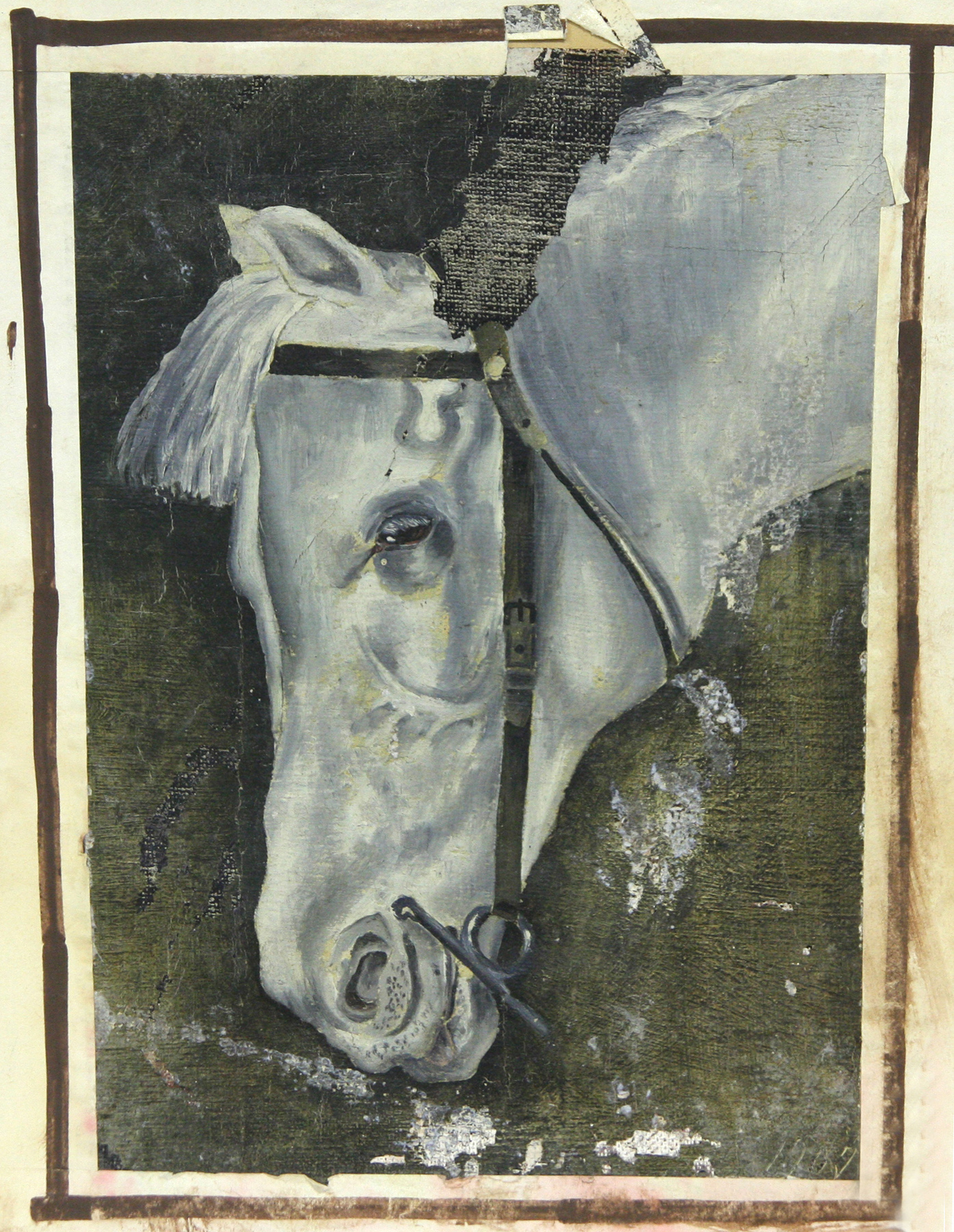 Старинная картина Лошадь