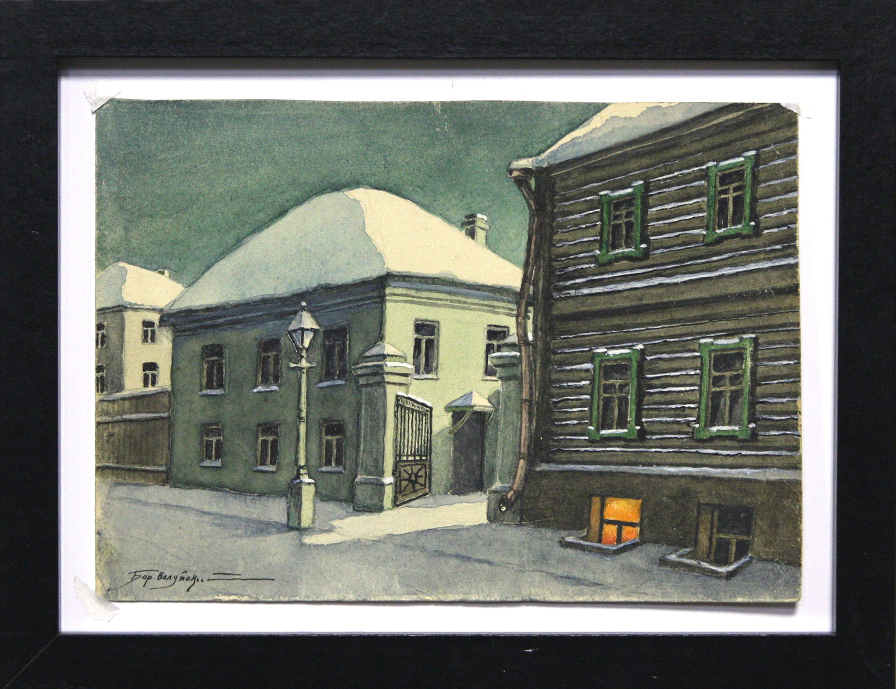 Акварель Город спит