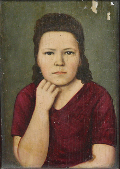 Старинный портрет на доске