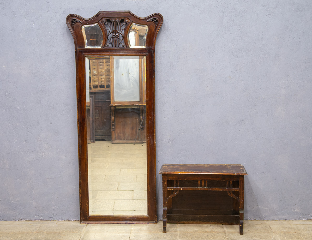 Антикварное простеночное зеркало, Мельцер