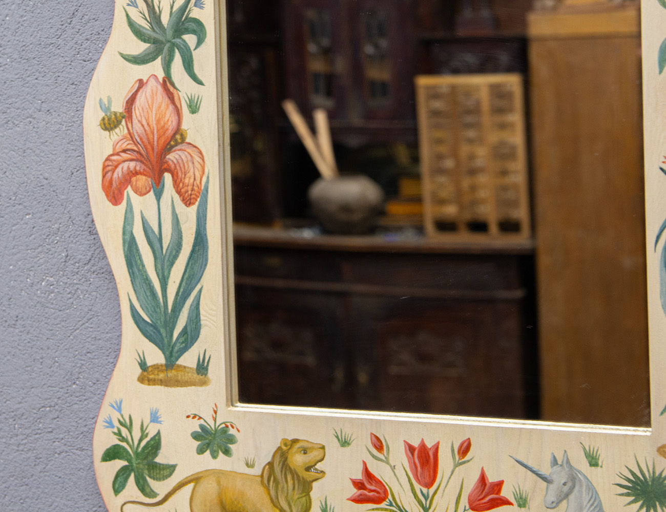 Зеркало с росписью Райский сад