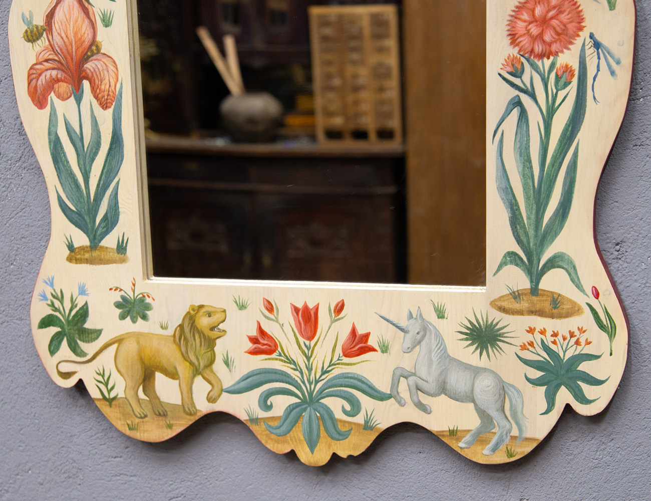 Зеркало с росписью Райский сад