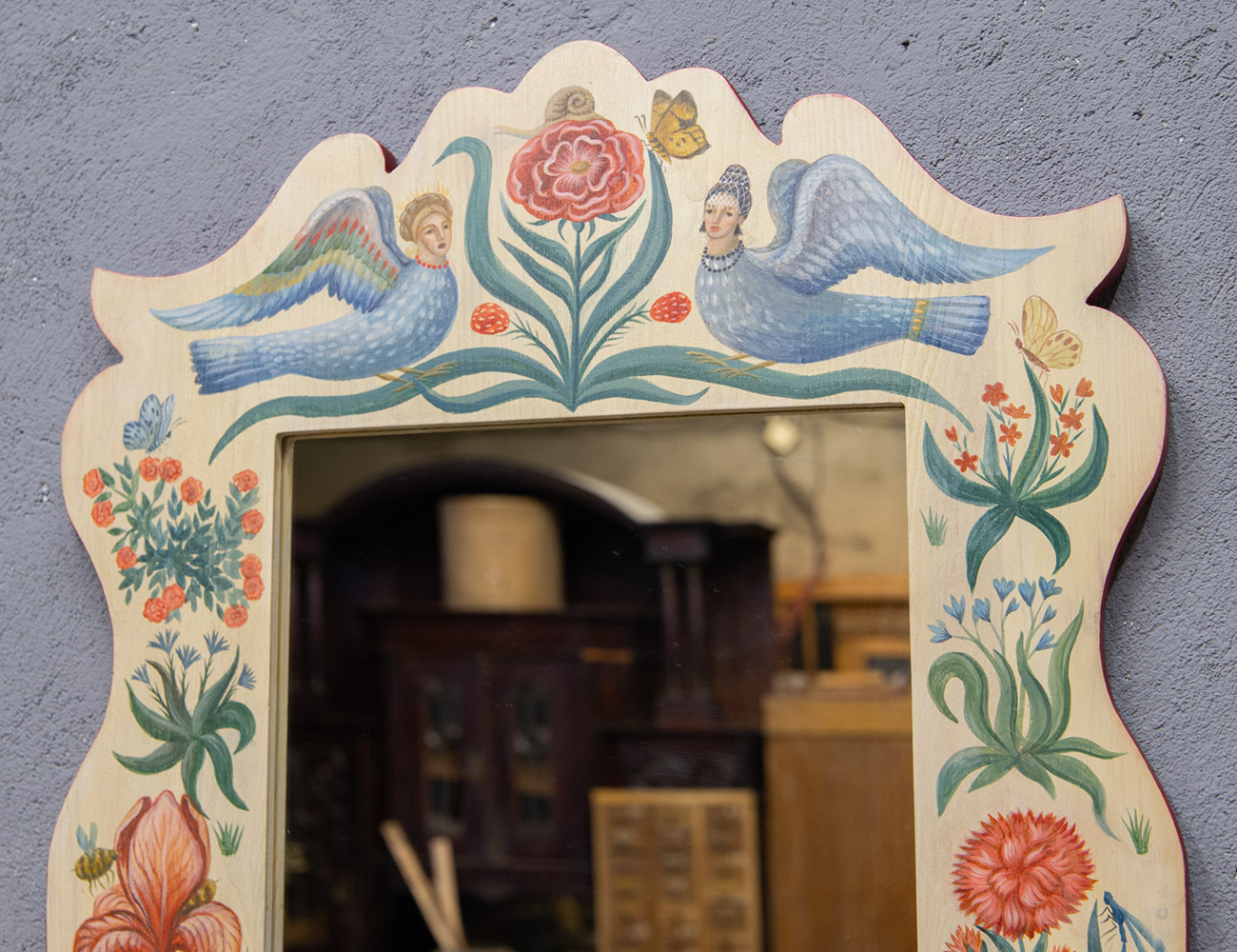 Зеркало с росписью Райский сад