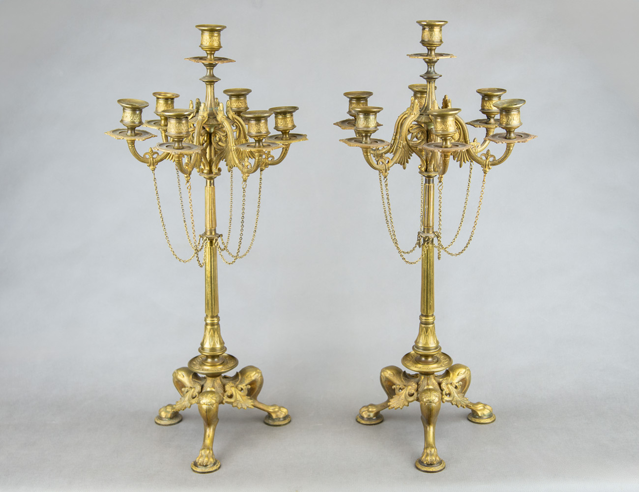 Пара антикварный канделябров