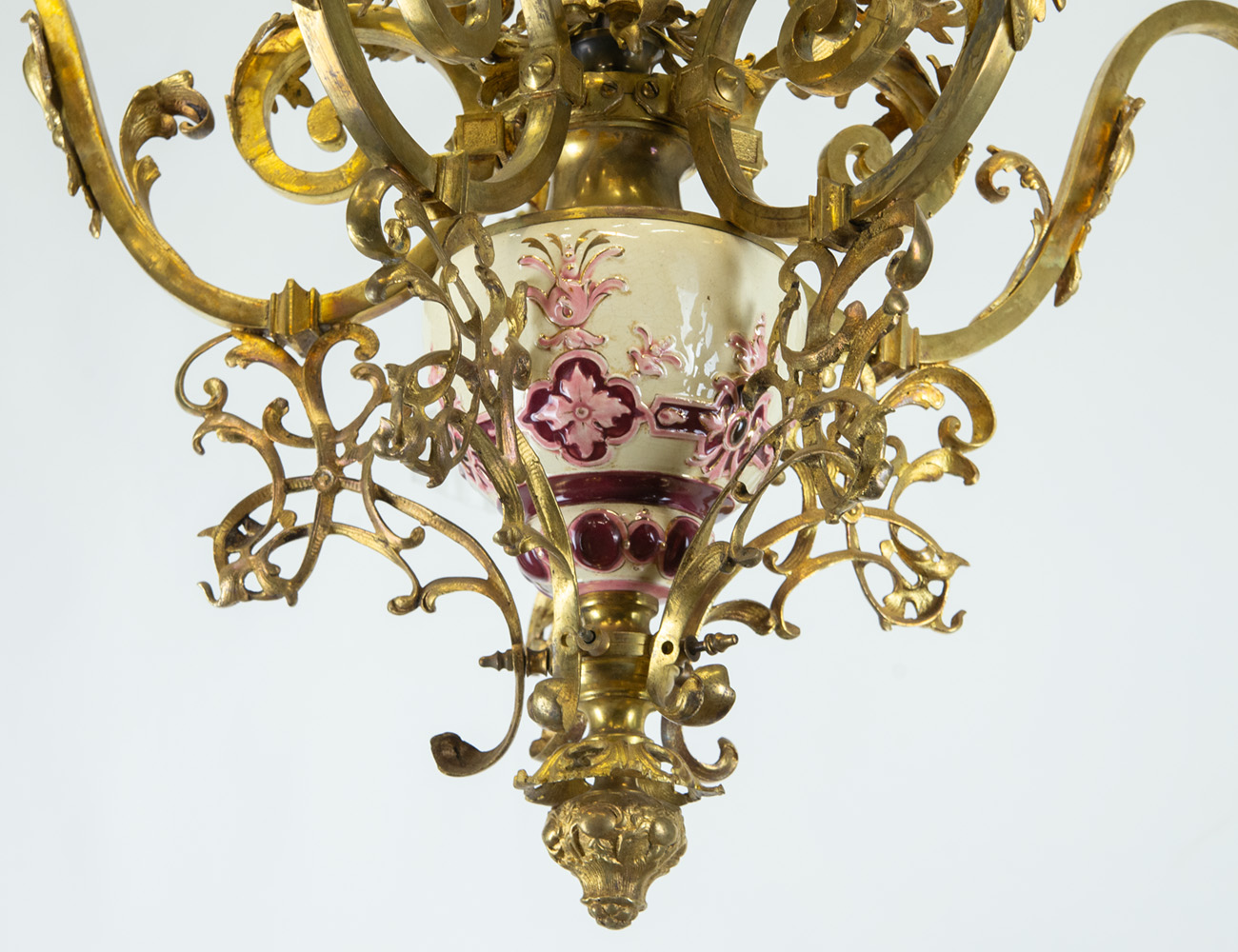 Антикварная бронзовая люстра, 19 век