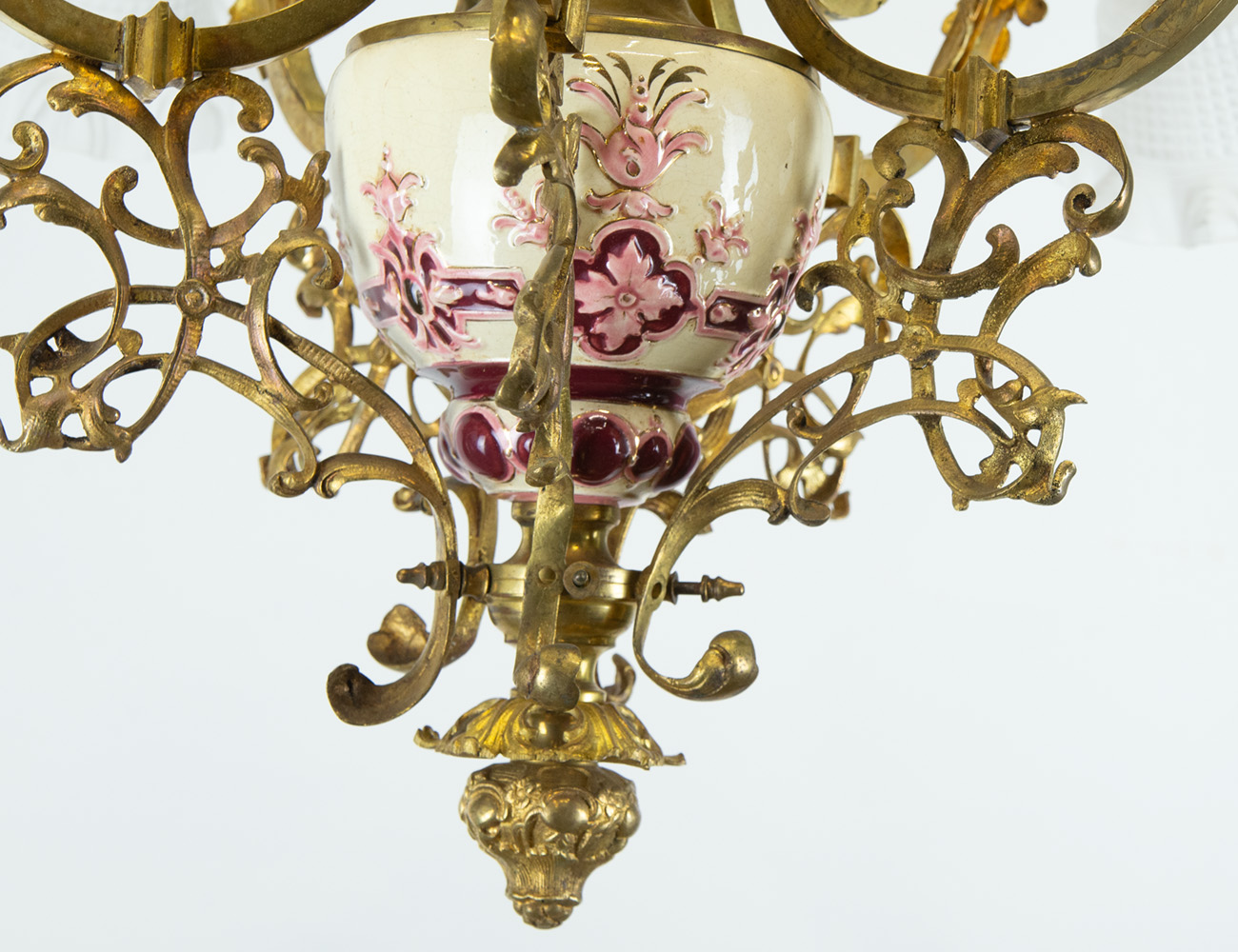 Антикварная бронзовая люстра, 19 век