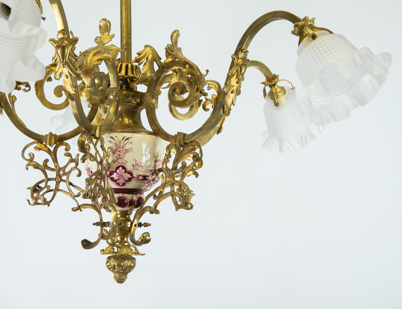 Антикварная бронзовая люстра, 19 век